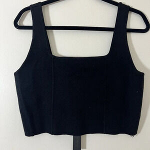 House of Harlow 1960 NWT Black Sweater Knit Black Cropped Tank M